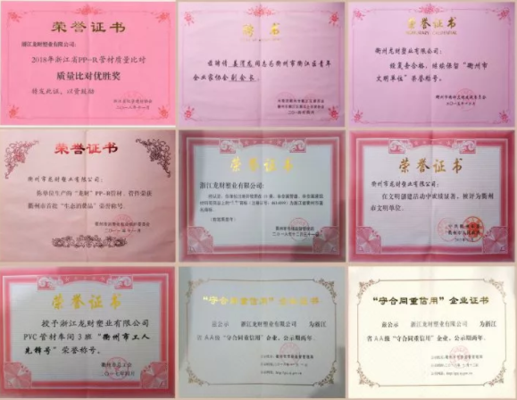 龙财管道荣誉